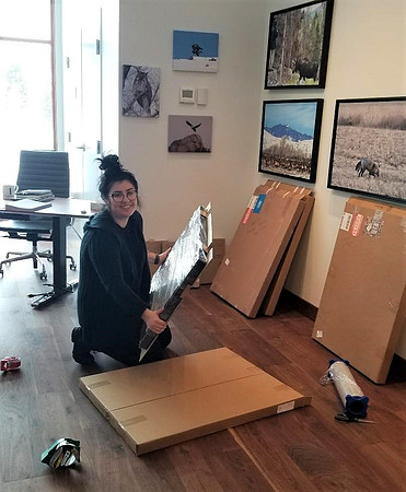 After the show disassembly with Holly the gallery coordinator